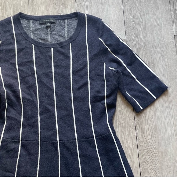 Ann Taylor Navy and White Striped Sweater Dress size M - Picture 3 of 5